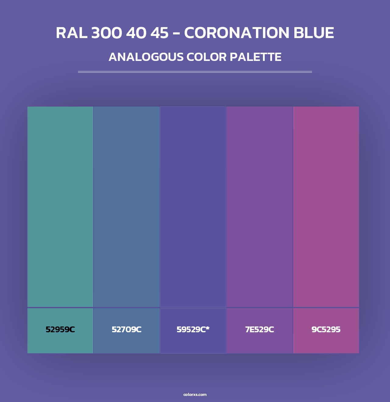 RAL 300 40 45 - Coronation Blue - Analogous Color Palette