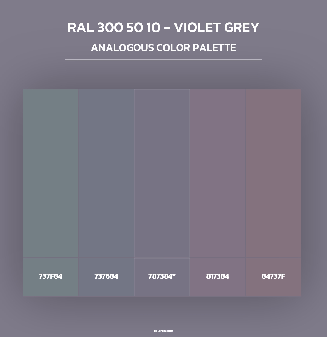 RAL 300 50 10 - Violet Grey - Analogous Color Palette