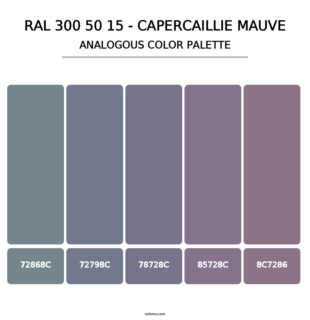 RAL 300 50 15 - Capercaillie Mauve - Analogous Color Palette