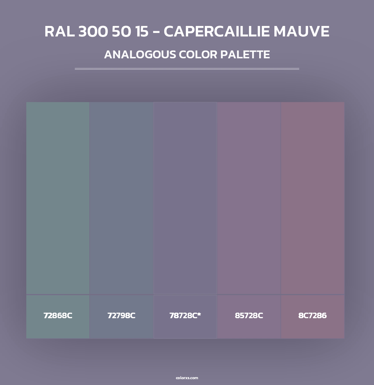 RAL 300 50 15 - Capercaillie Mauve - Analogous Color Palette