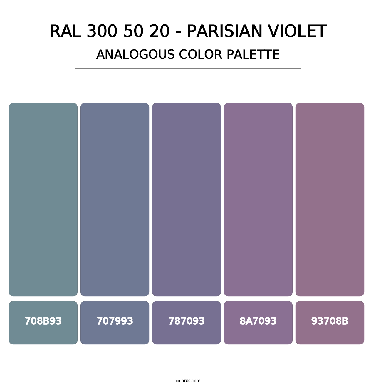 RAL 300 50 20 - Parisian Violet - Analogous Color Palette