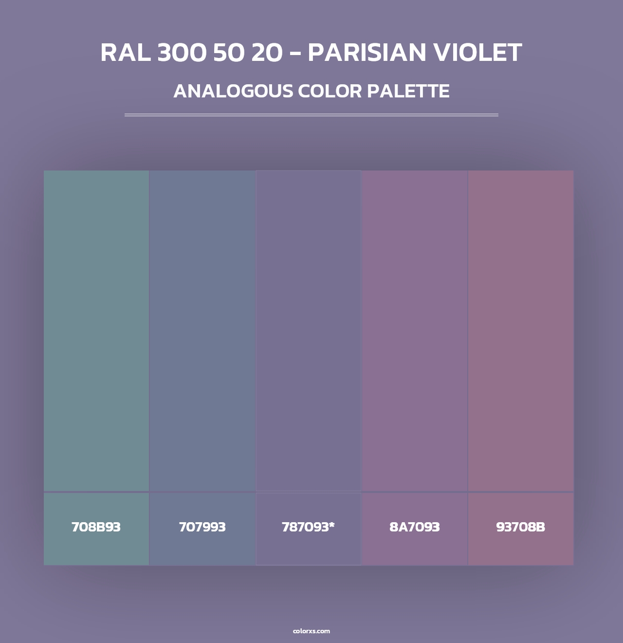 RAL 300 50 20 - Parisian Violet - Analogous Color Palette