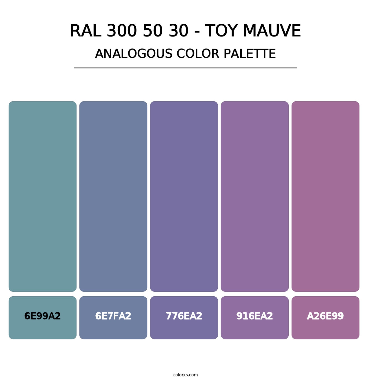 RAL 300 50 30 - Toy Mauve - Analogous Color Palette