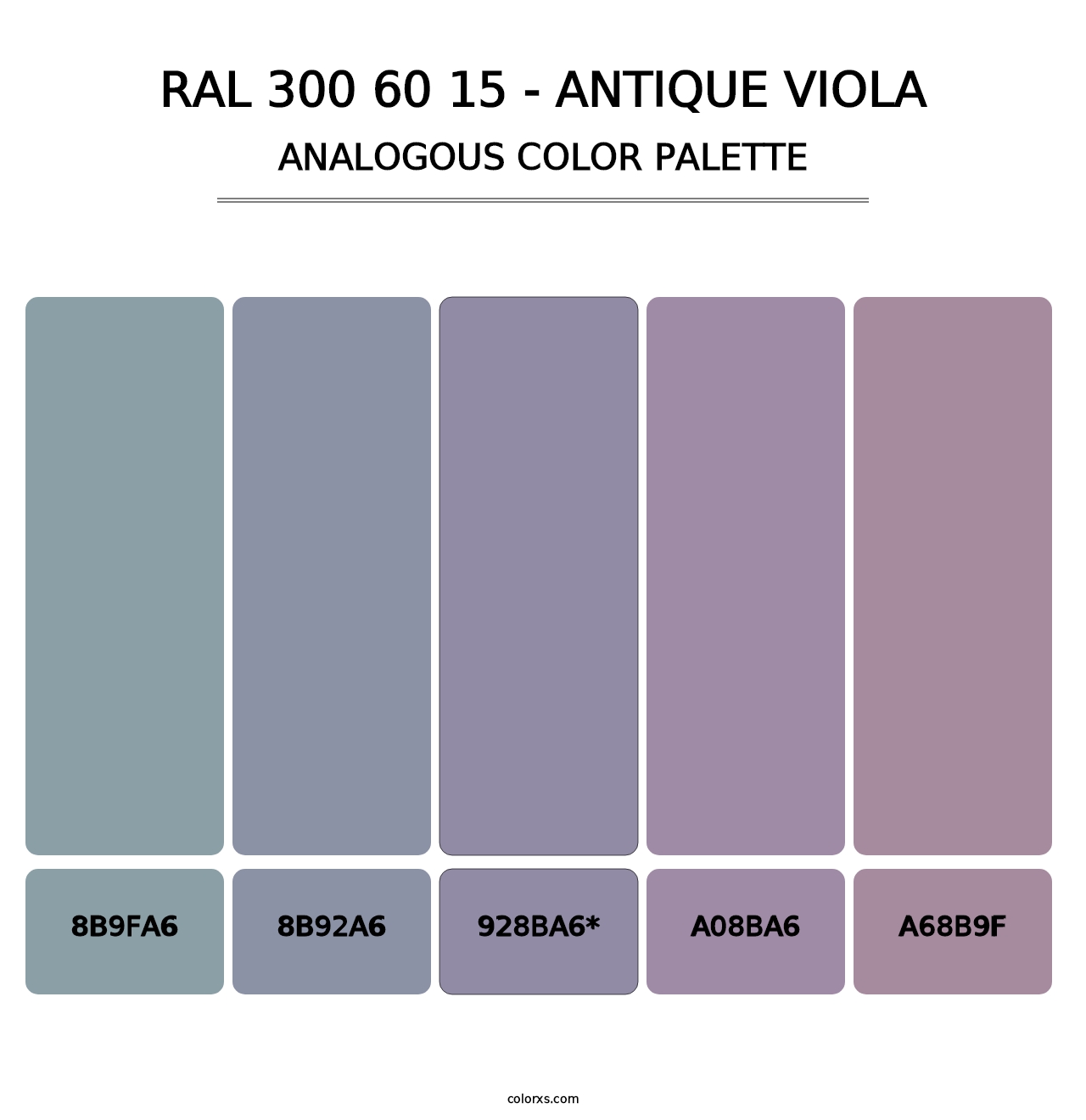 RAL 300 60 15 - Antique Viola - Analogous Color Palette
