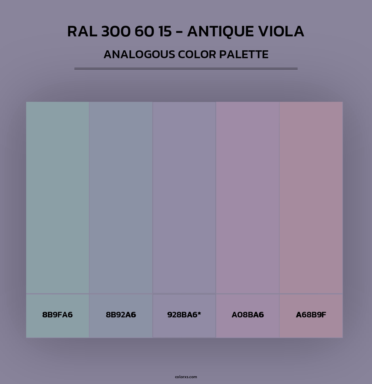 RAL 300 60 15 - Antique Viola - Analogous Color Palette
