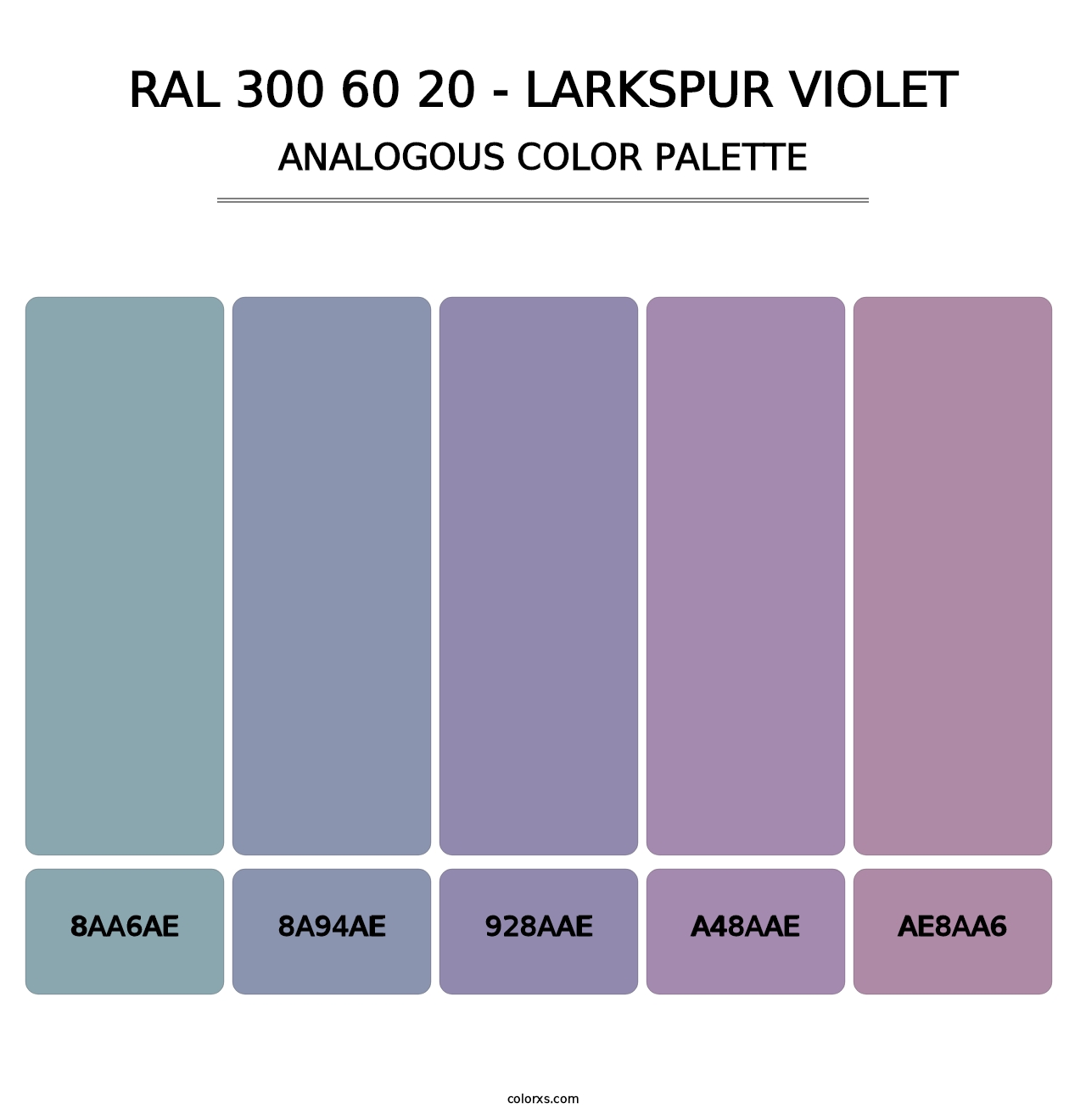 RAL 300 60 20 - Larkspur Violet - Analogous Color Palette