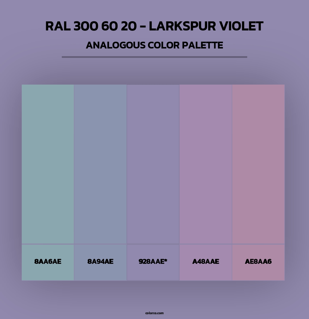 RAL 300 60 20 - Larkspur Violet - Analogous Color Palette