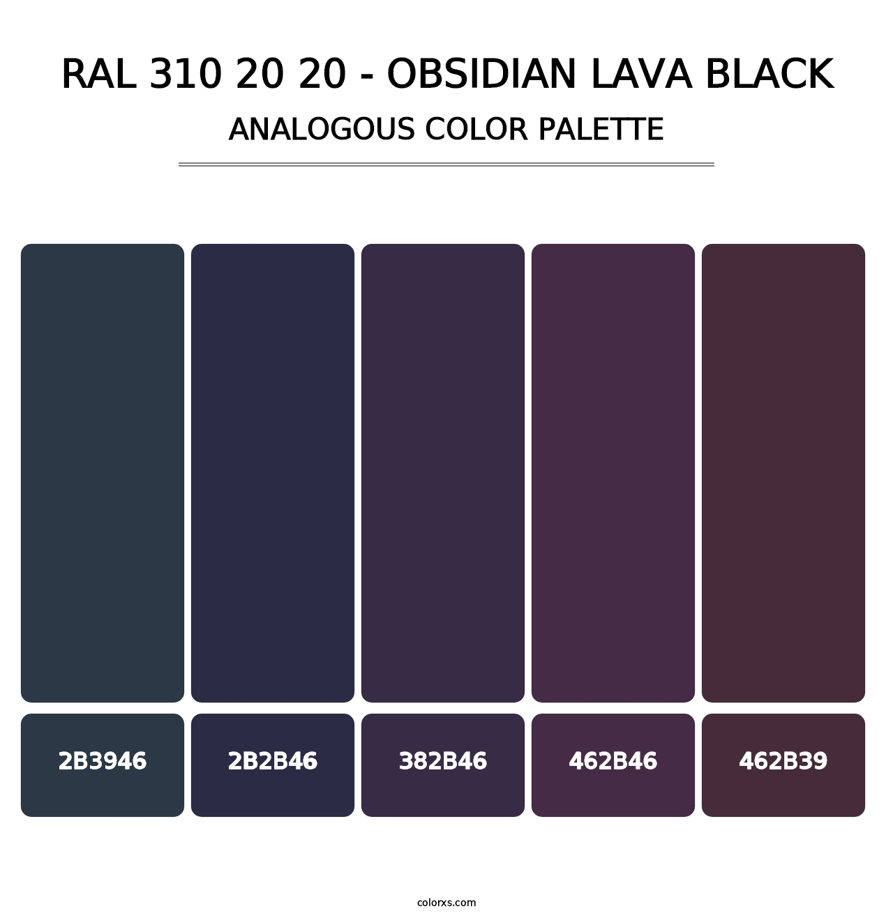 RAL 310 20 20 - Obsidian Lava Black - Analogous Color Palette