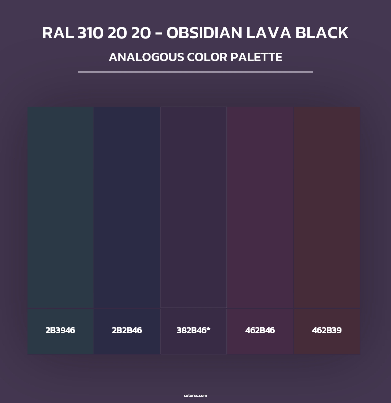RAL 310 20 20 - Obsidian Lava Black - Analogous Color Palette