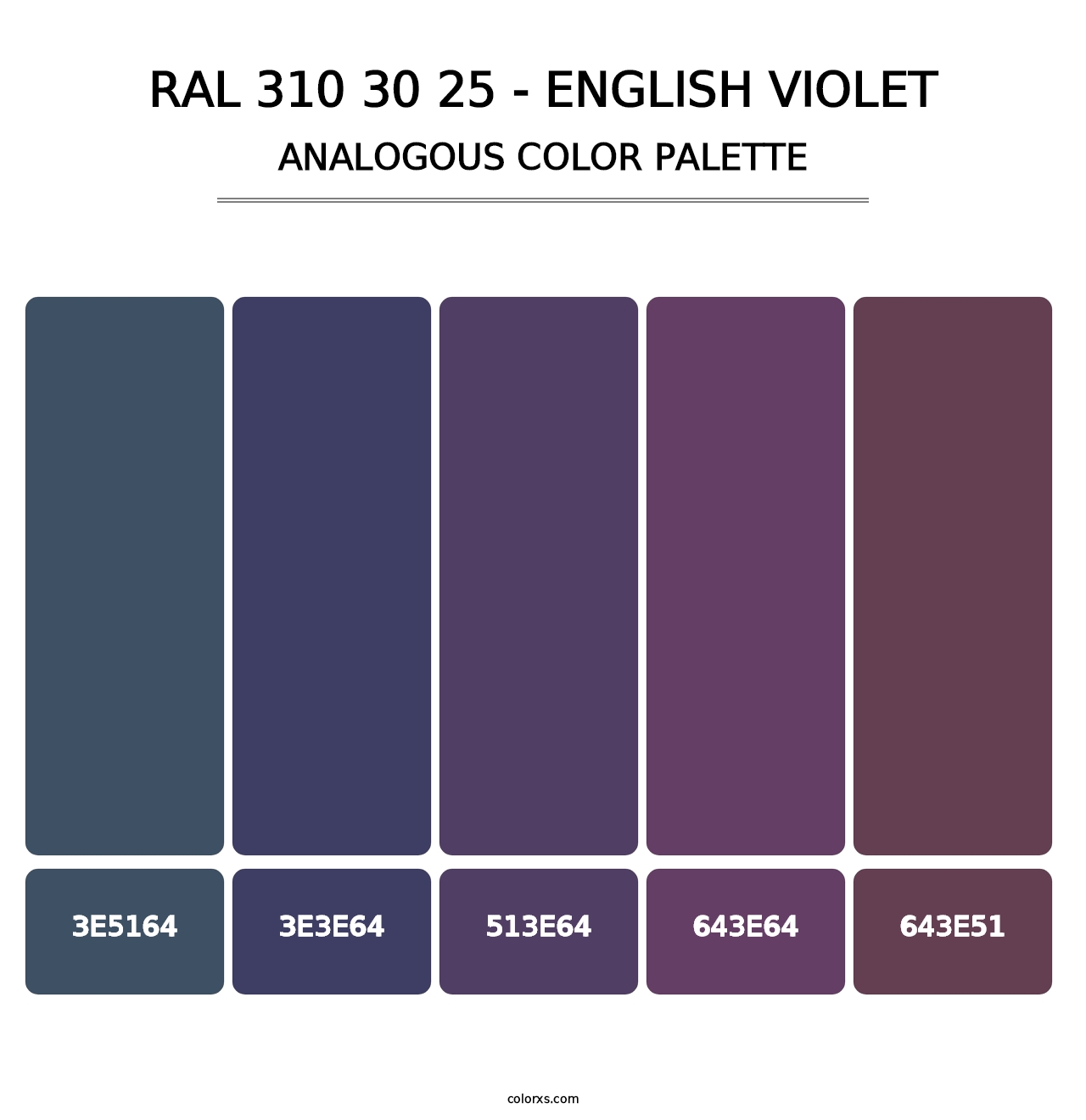 RAL 310 30 25 - English Violet - Analogous Color Palette