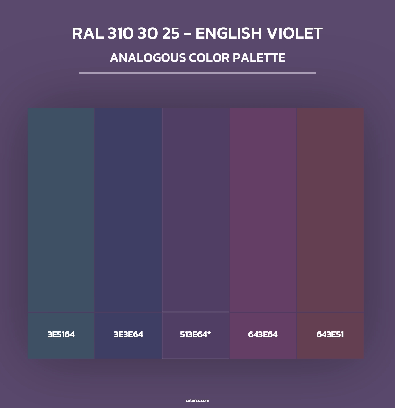 RAL 310 30 25 - English Violet color palettes - colorxs.com