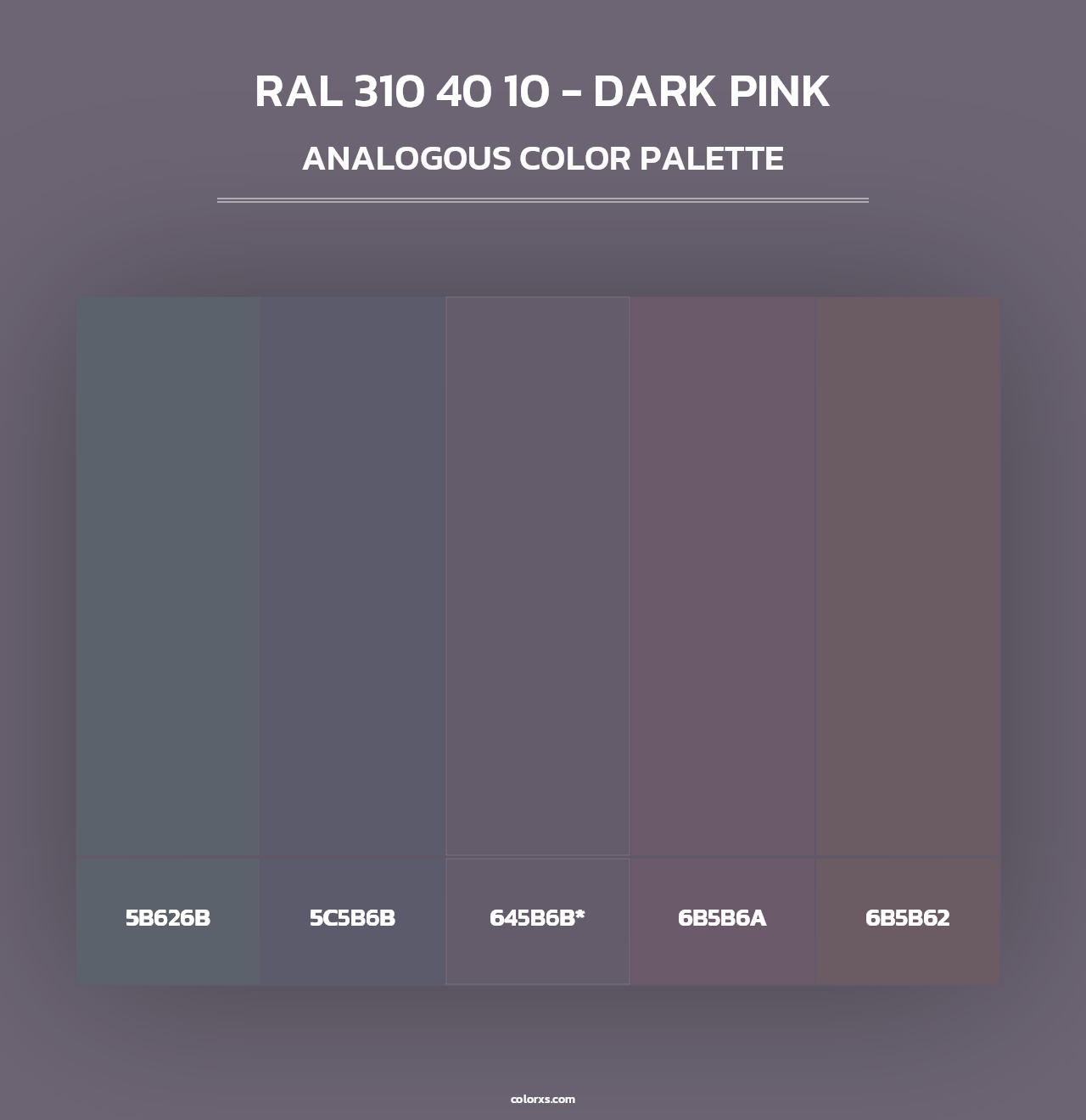 RAL 310 40 10 - Dark Pink - Analogous Color Palette