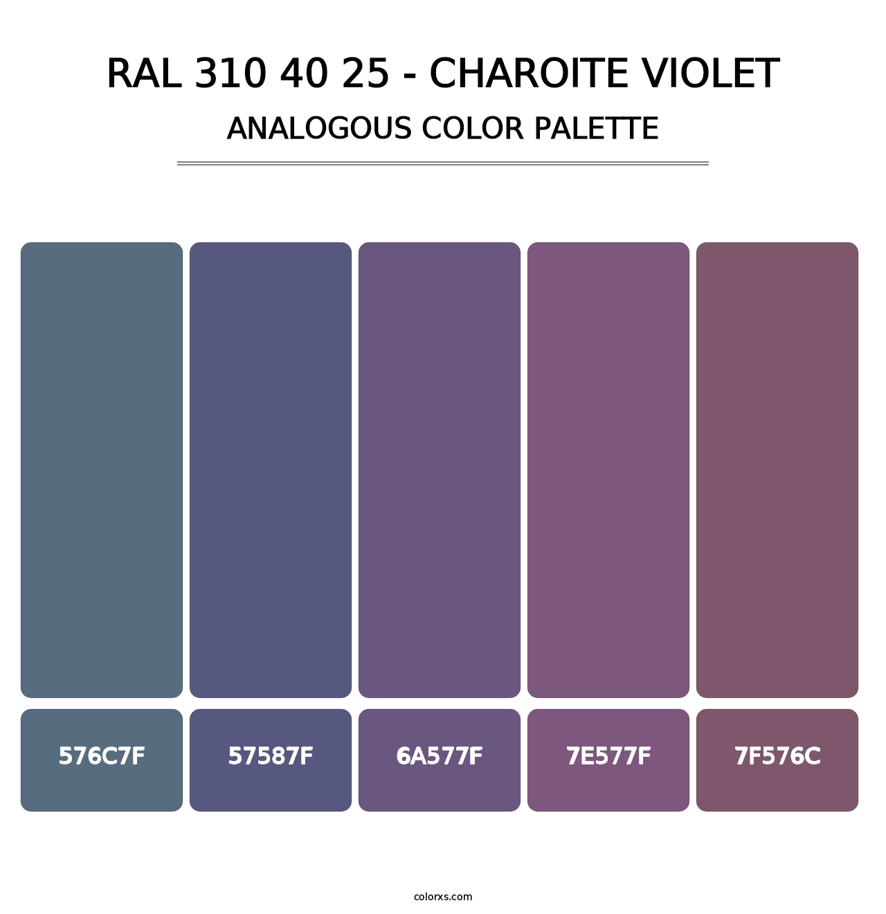 RAL 310 40 25 - Charoite Violet - Analogous Color Palette