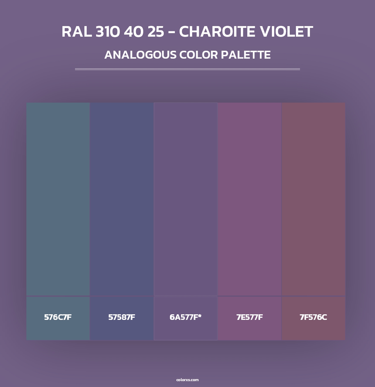 RAL 310 40 25 - Charoite Violet - Analogous Color Palette