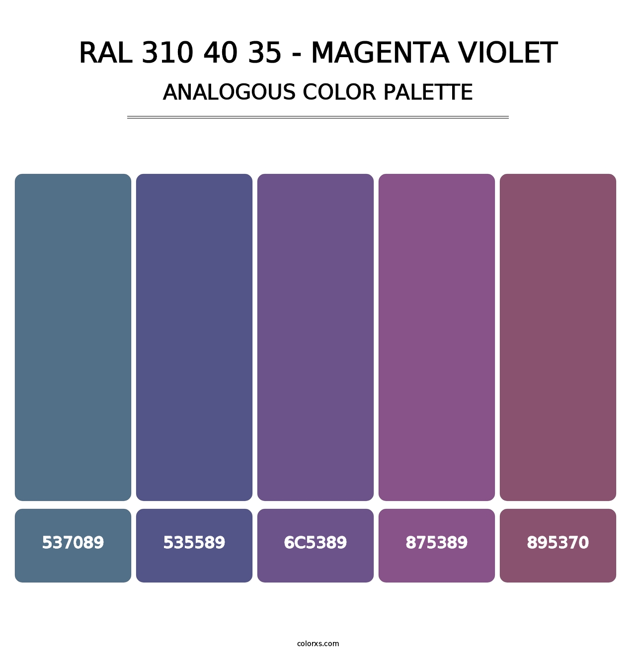 RAL 310 40 35 - Magenta Violet - Analogous Color Palette