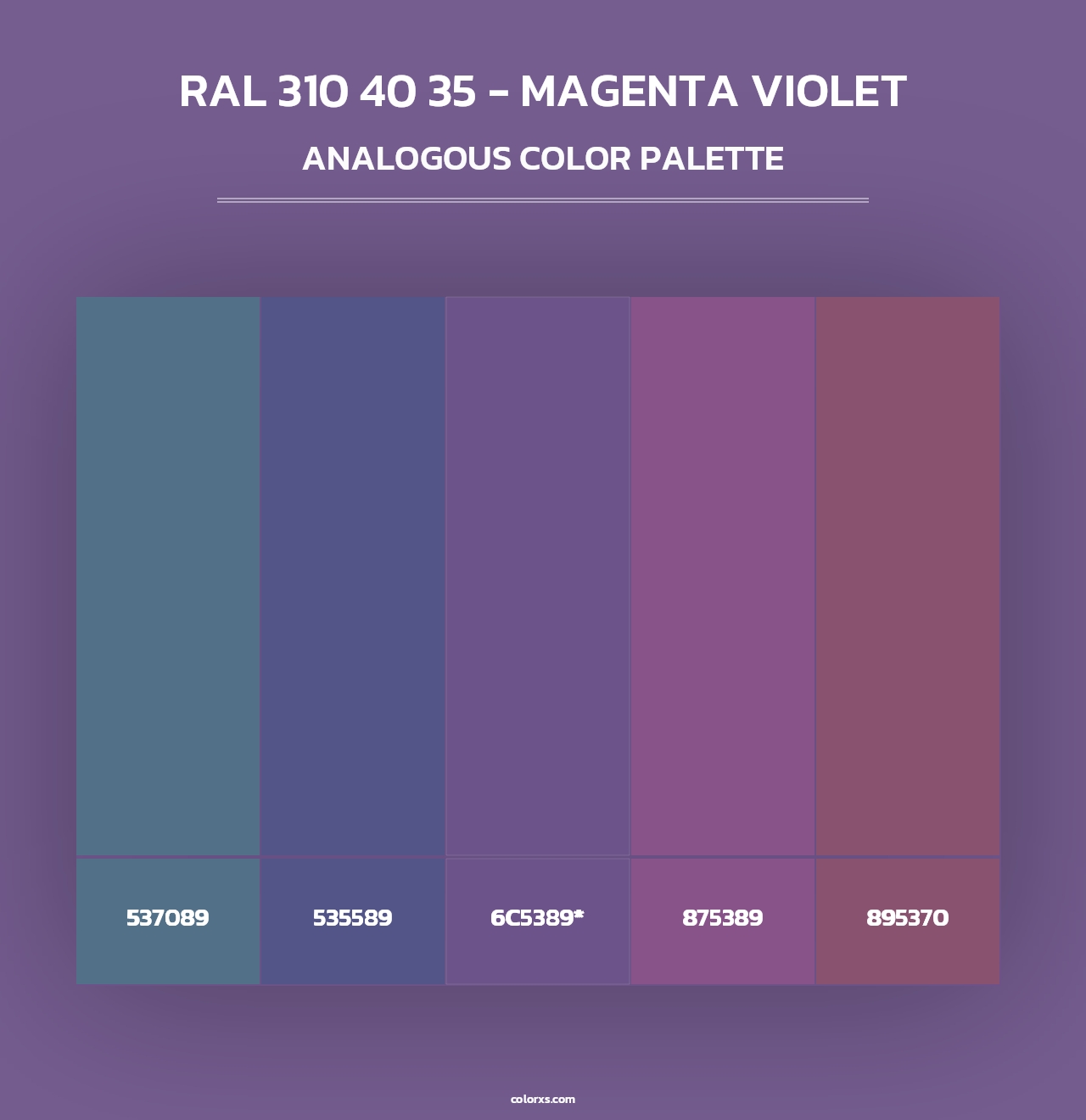 RAL 310 40 35 - Magenta Violet - Analogous Color Palette
