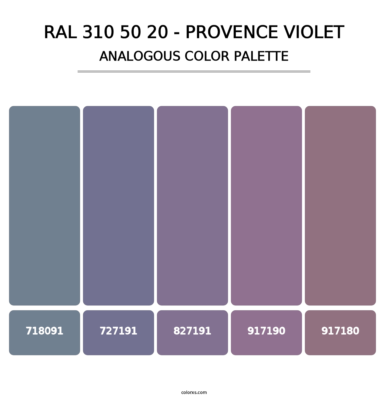 RAL 310 50 20 - Provence Violet - Analogous Color Palette