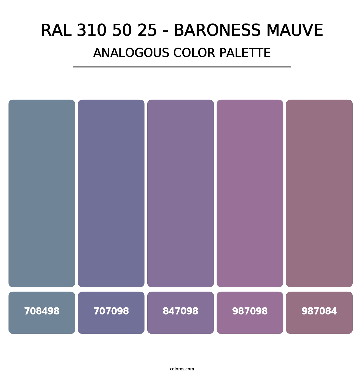RAL 310 50 25 - Baroness Mauve - Analogous Color Palette