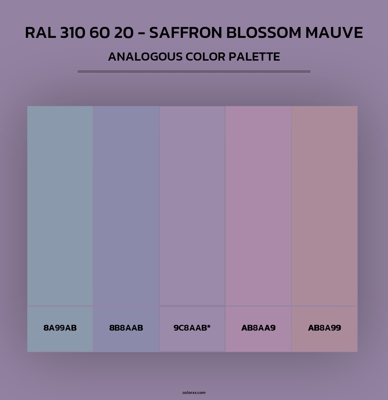 RAL 310 60 20 - Saffron Blossom Mauve - Analogous Color Palette