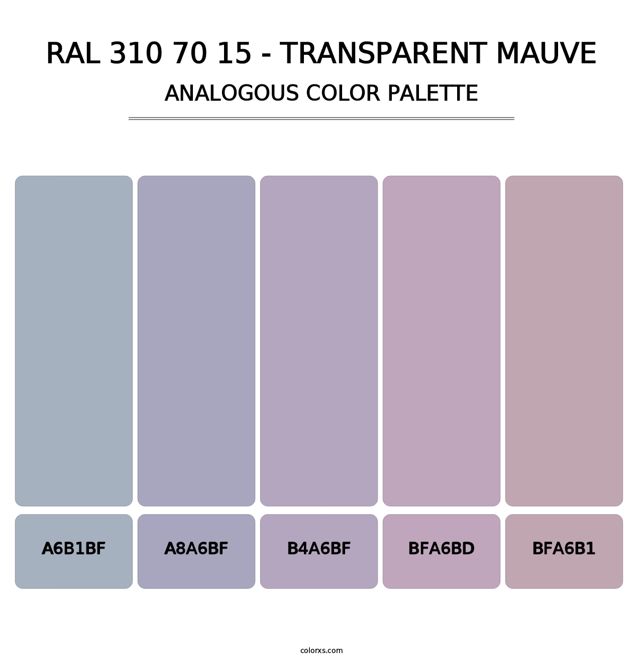 RAL 310 70 15 - Transparent Mauve - Analogous Color Palette
