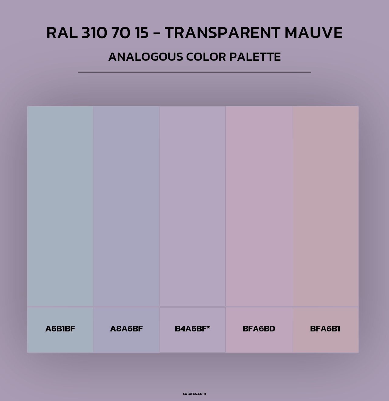 RAL 310 70 15 - Transparent Mauve - Analogous Color Palette