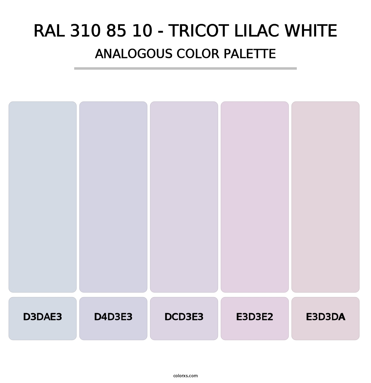 RAL 310 85 10 - Tricot Lilac White - Analogous Color Palette