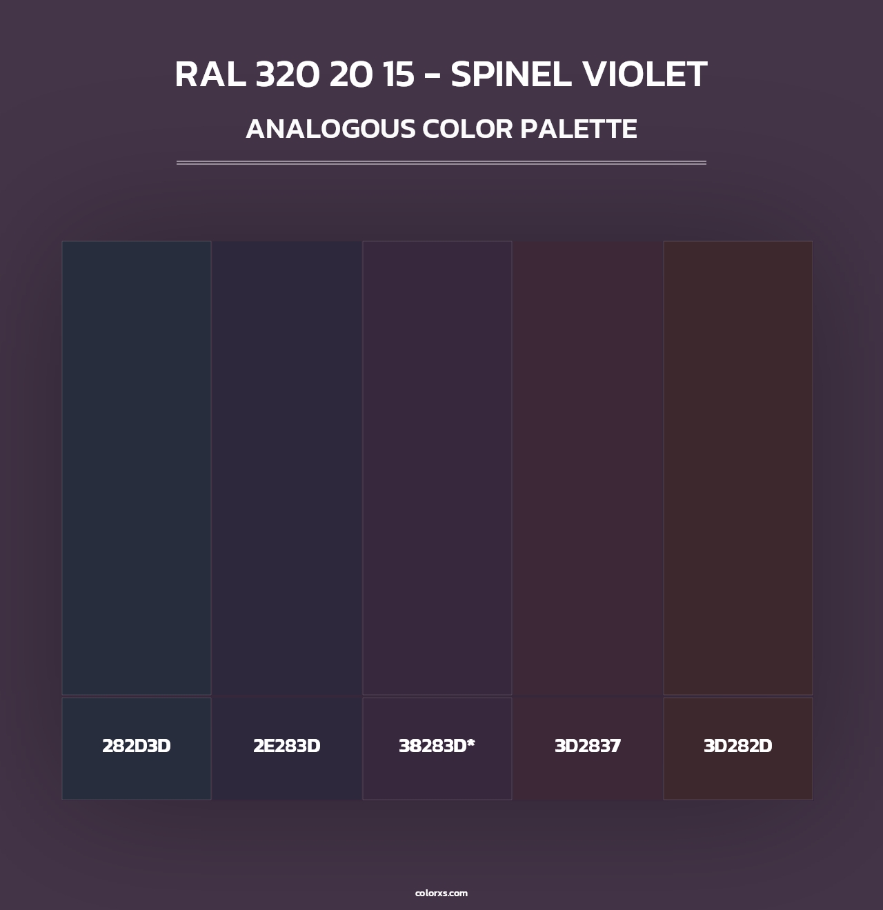 RAL 320 20 15 - Spinel Violet - Analogous Color Palette