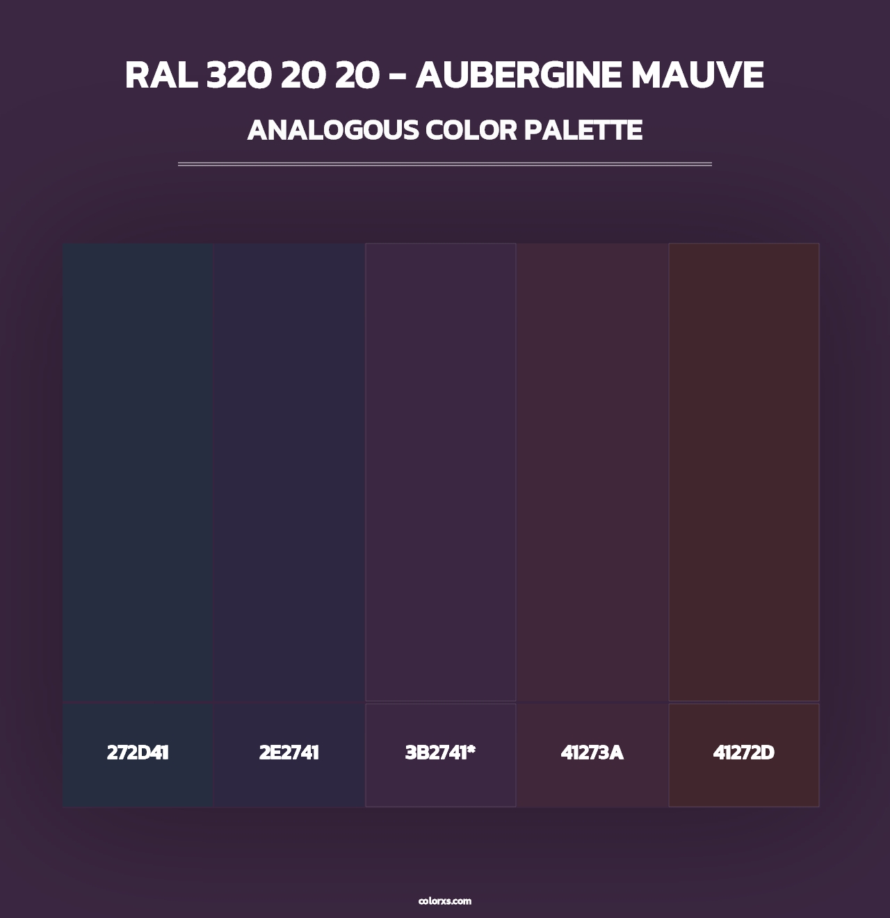 RAL 320 20 20 - Aubergine Mauve - Analogous Color Palette