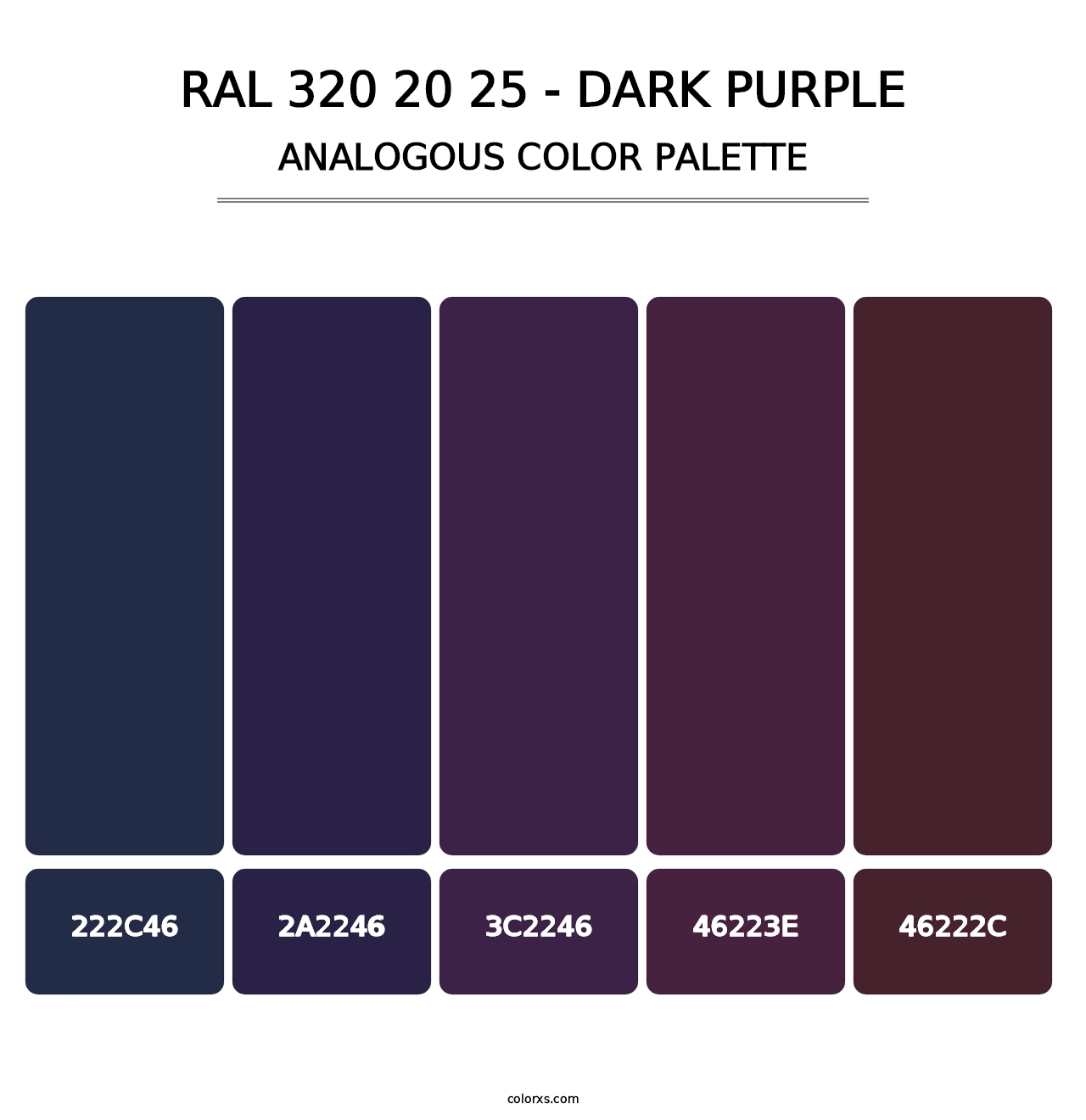 RAL 320 20 25 - Dark Purple - Analogous Color Palette
