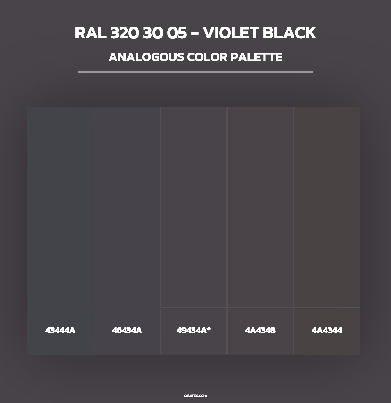 RAL 320 30 05 - Violet Black - Analogous Color Palette