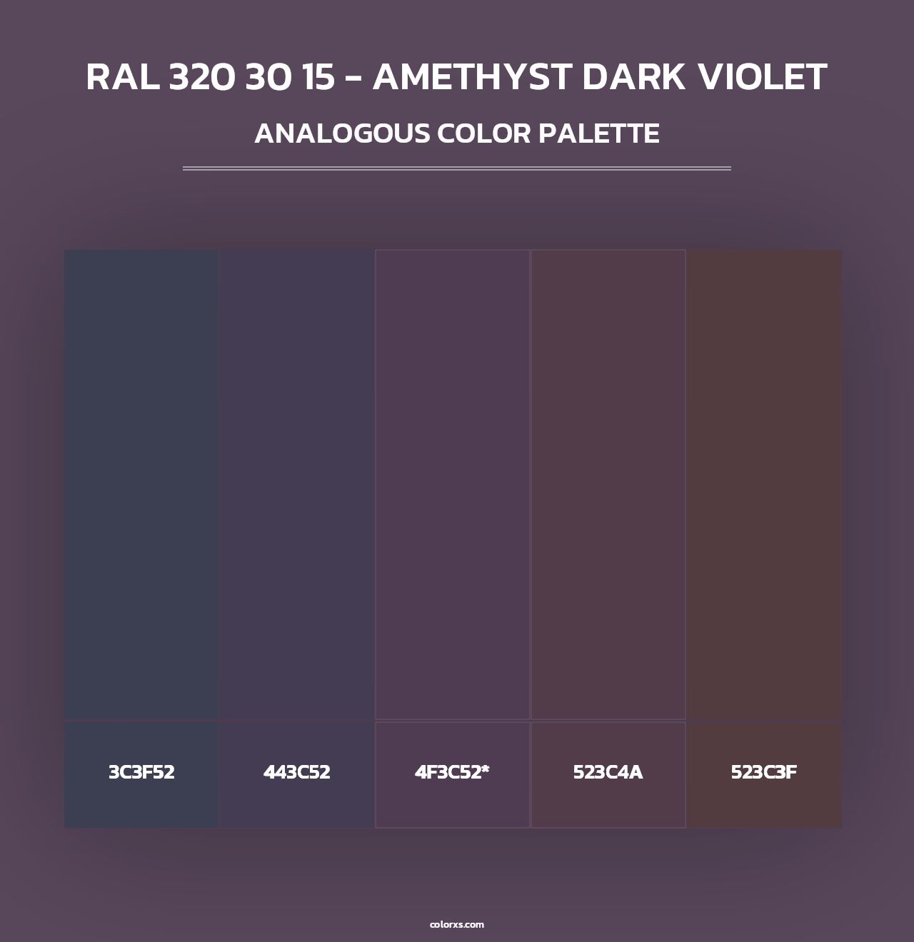 RAL 320 30 15 - Amethyst Dark Violet - Analogous Color Palette