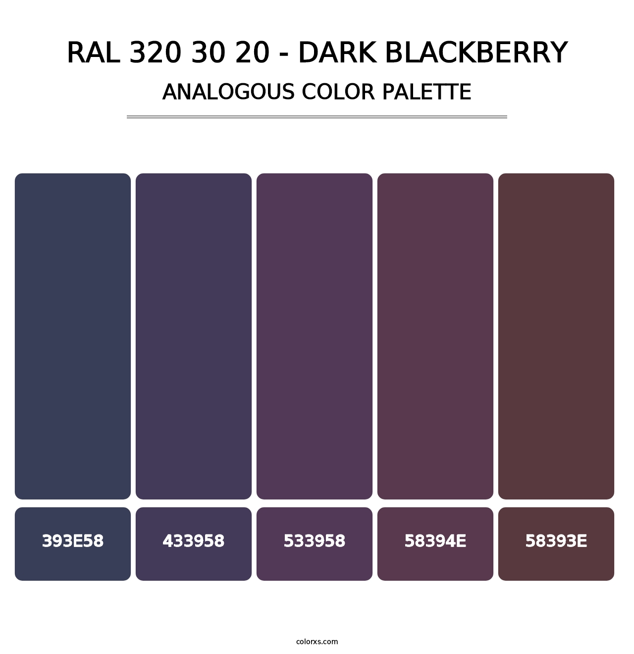 RAL 320 30 20 - Dark Blackberry - Analogous Color Palette