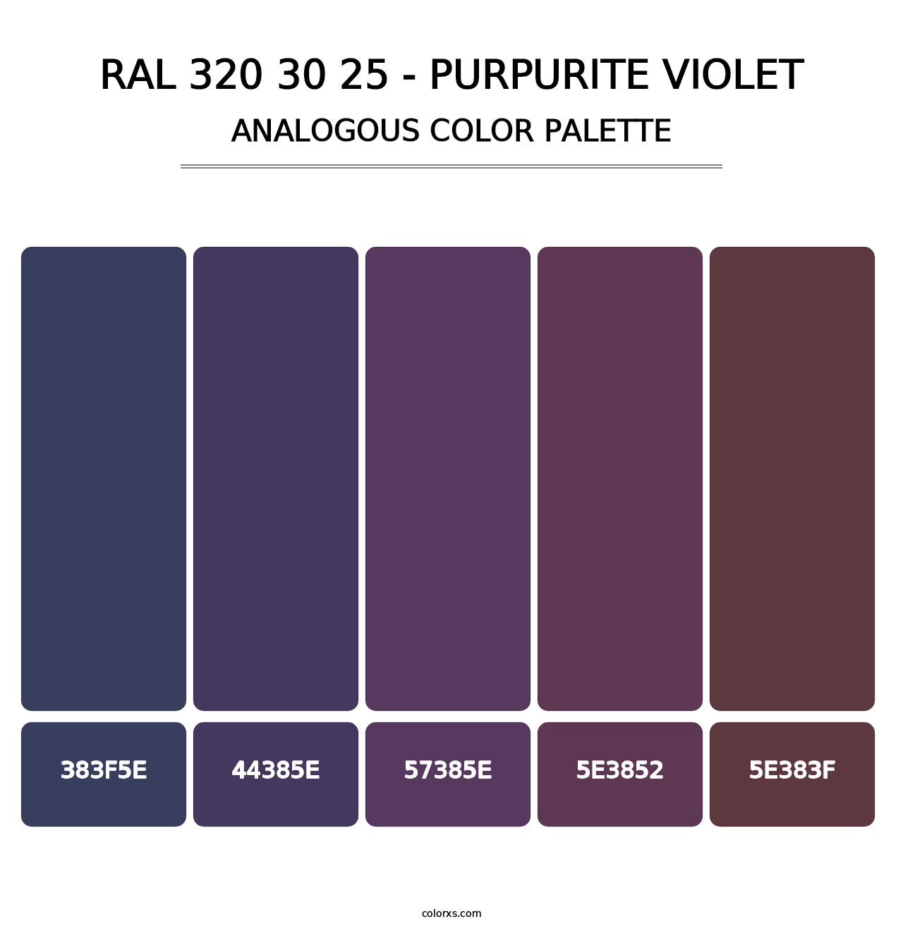 RAL 320 30 25 - Purpurite Violet - Analogous Color Palette