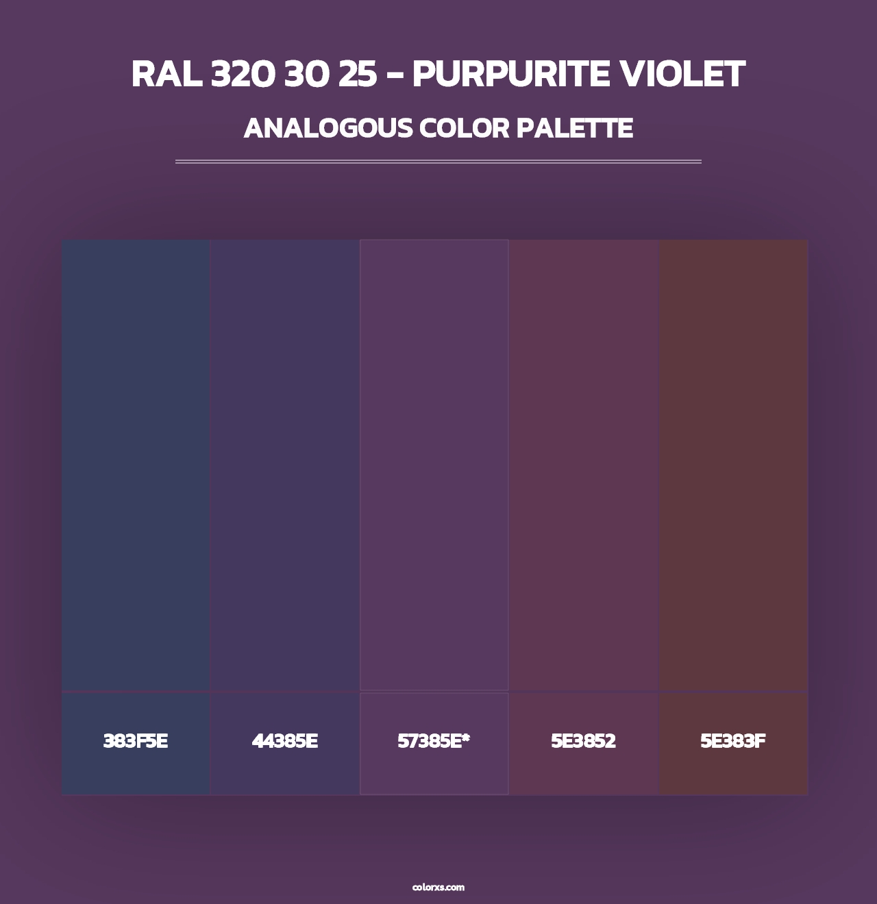 RAL 320 30 25 - Purpurite Violet - Analogous Color Palette
