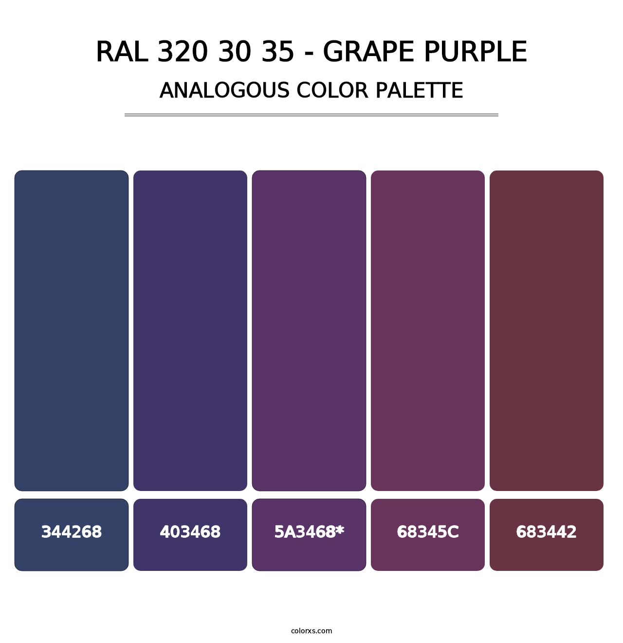 RAL 320 30 35 - Grape Purple - Analogous Color Palette