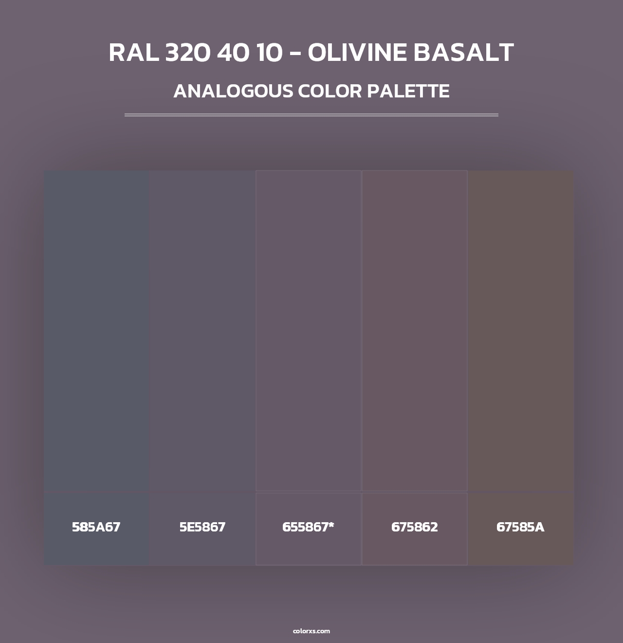 RAL 320 40 10 - Olivine Basalt - Analogous Color Palette
