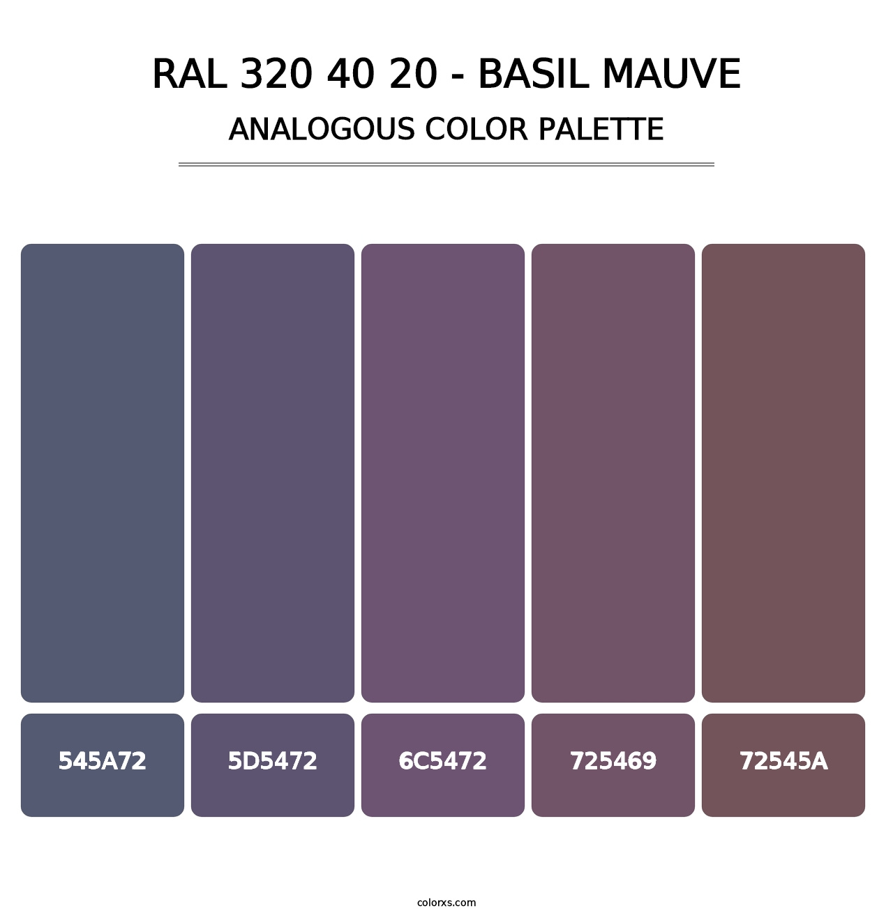 RAL 320 40 20 - Basil Mauve - Analogous Color Palette