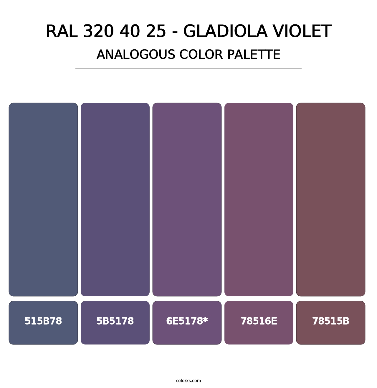 RAL 320 40 25 - Gladiola Violet - Analogous Color Palette
