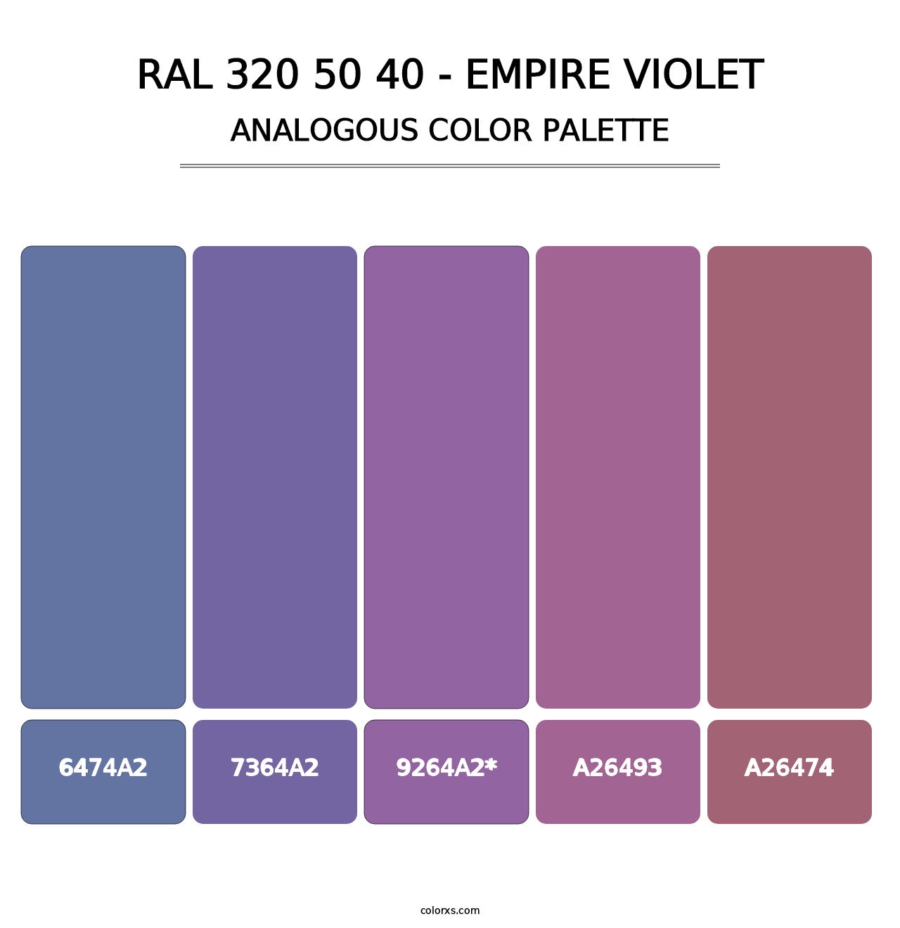 RAL 320 50 40 - Empire Violet - Analogous Color Palette