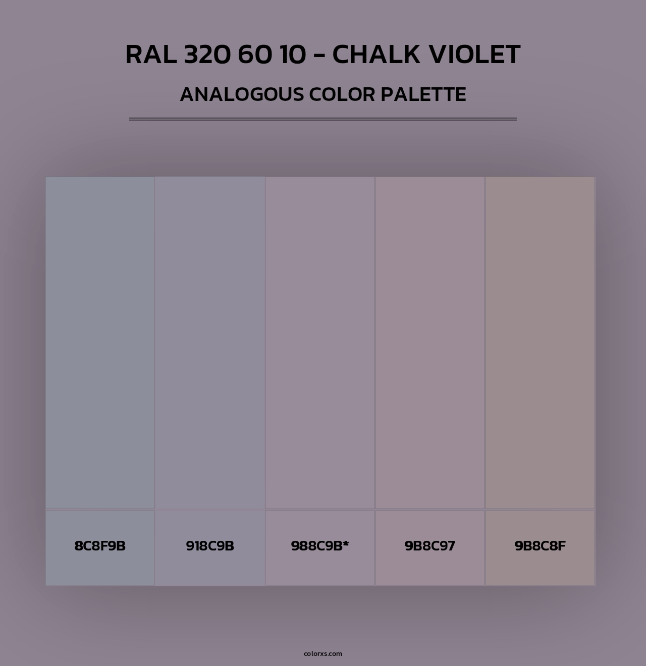 RAL 320 60 10 - Chalk Violet - Analogous Color Palette