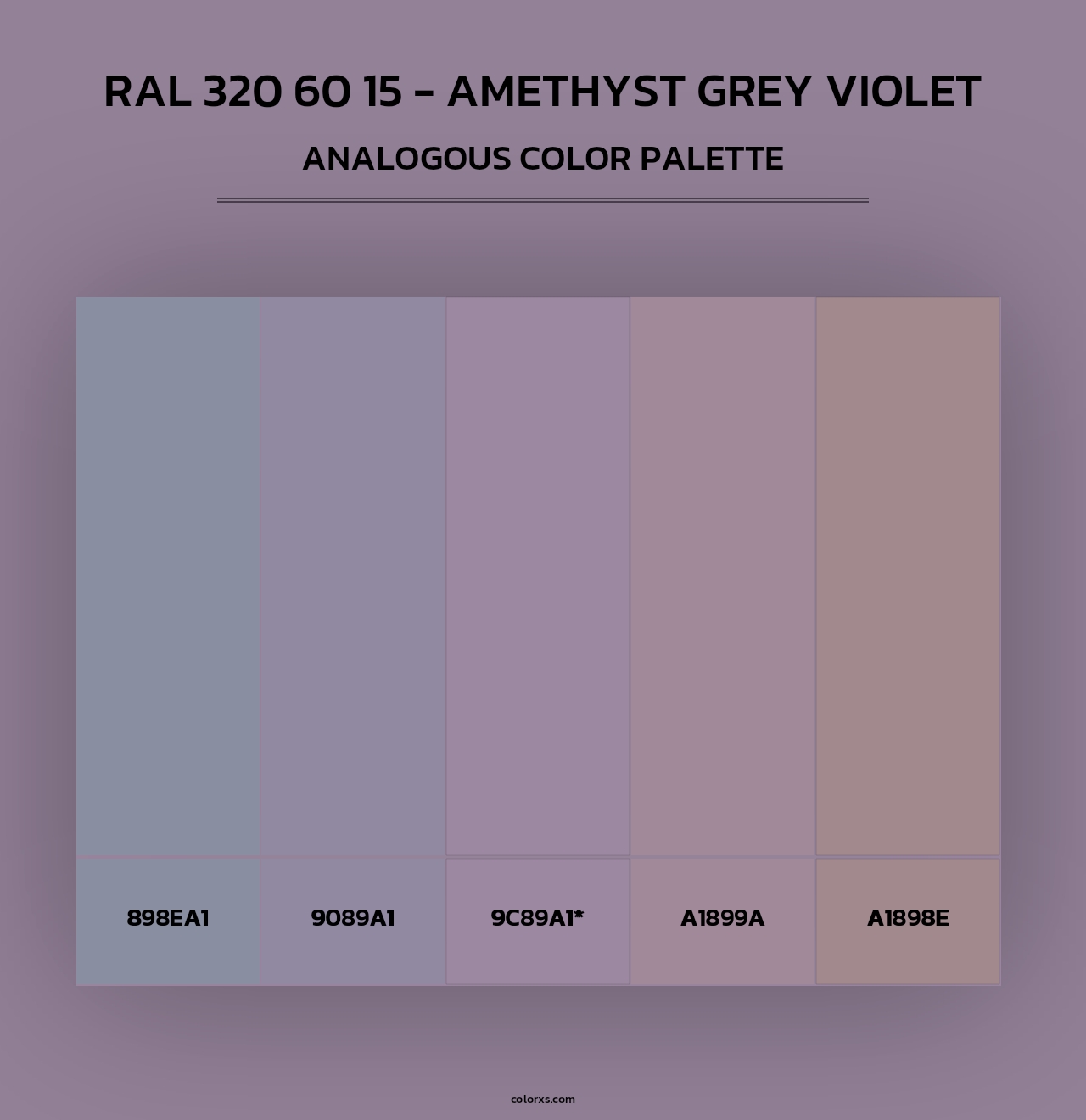 RAL 320 60 15 - Amethyst Grey Violet - Analogous Color Palette