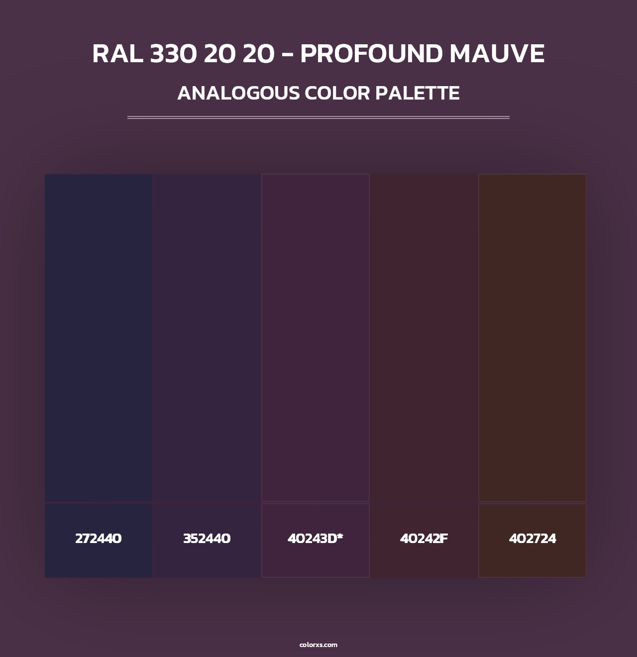 RAL 330 20 20 - Profound Mauve - Analogous Color Palette
