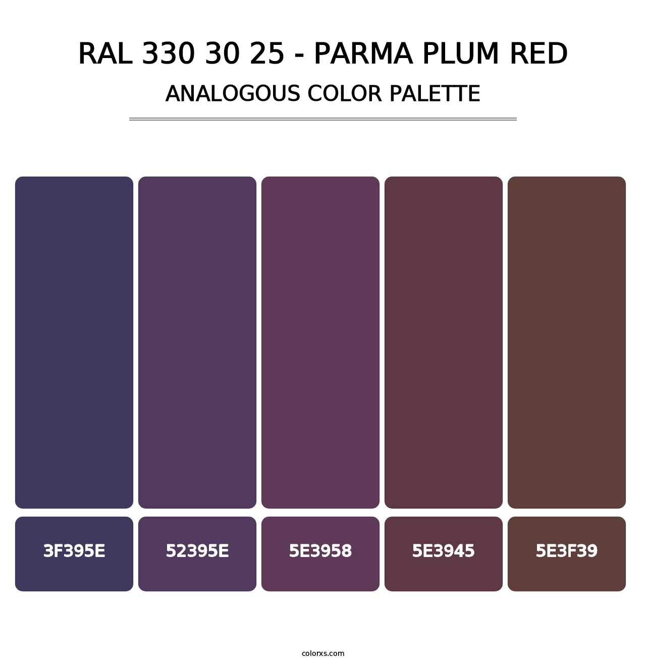 RAL 330 30 25 - Parma Plum Red - Analogous Color Palette