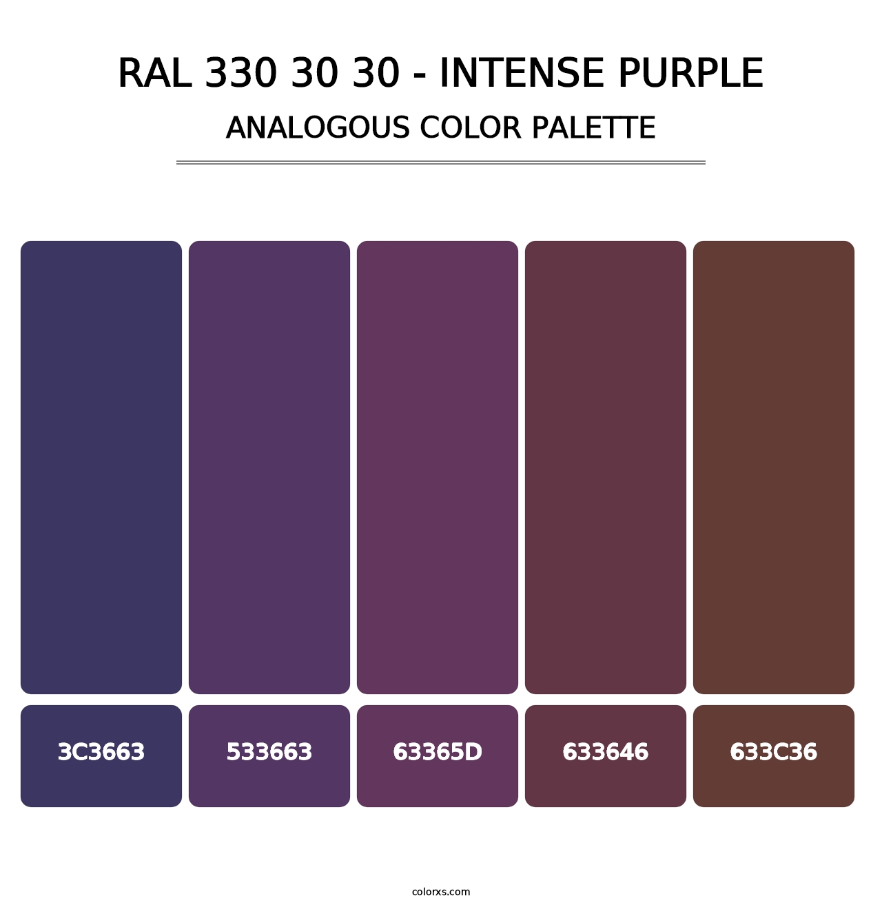 RAL 330 30 30 - Intense Purple - Analogous Color Palette
