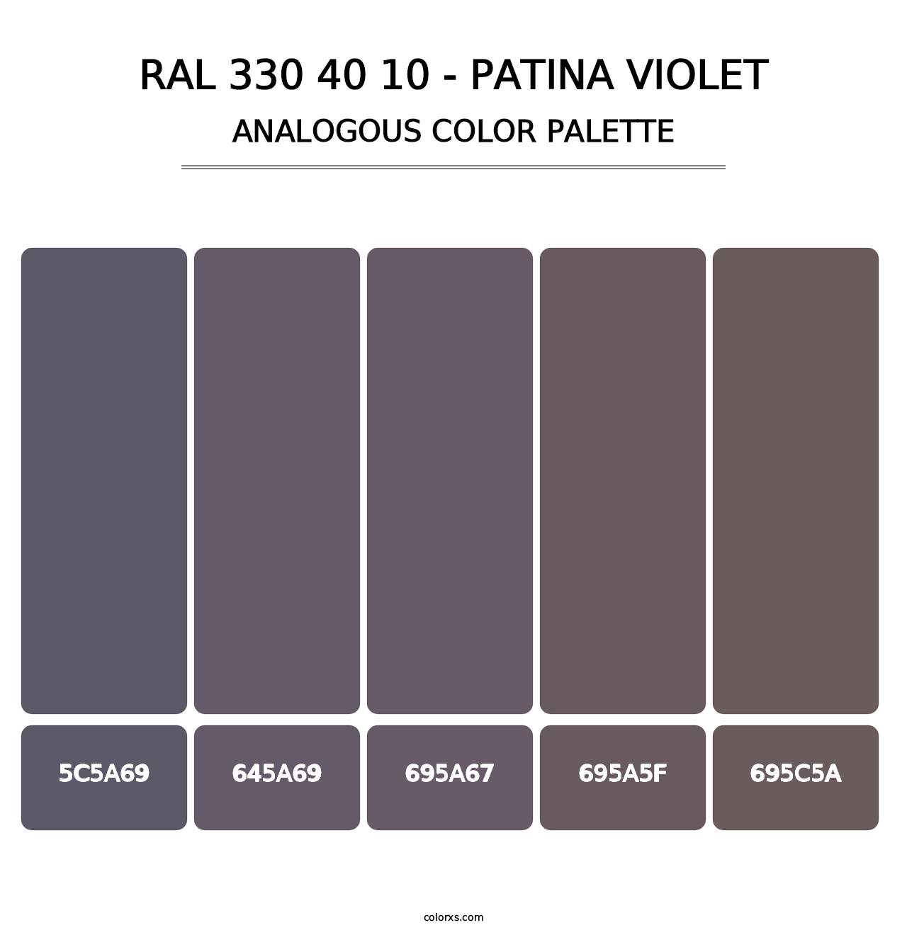 RAL 330 40 10 - Patina Violet - Analogous Color Palette