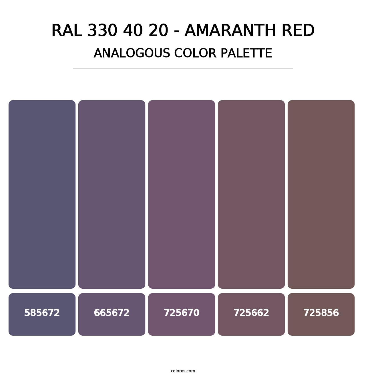 RAL 330 40 20 - Amaranth Red - Analogous Color Palette