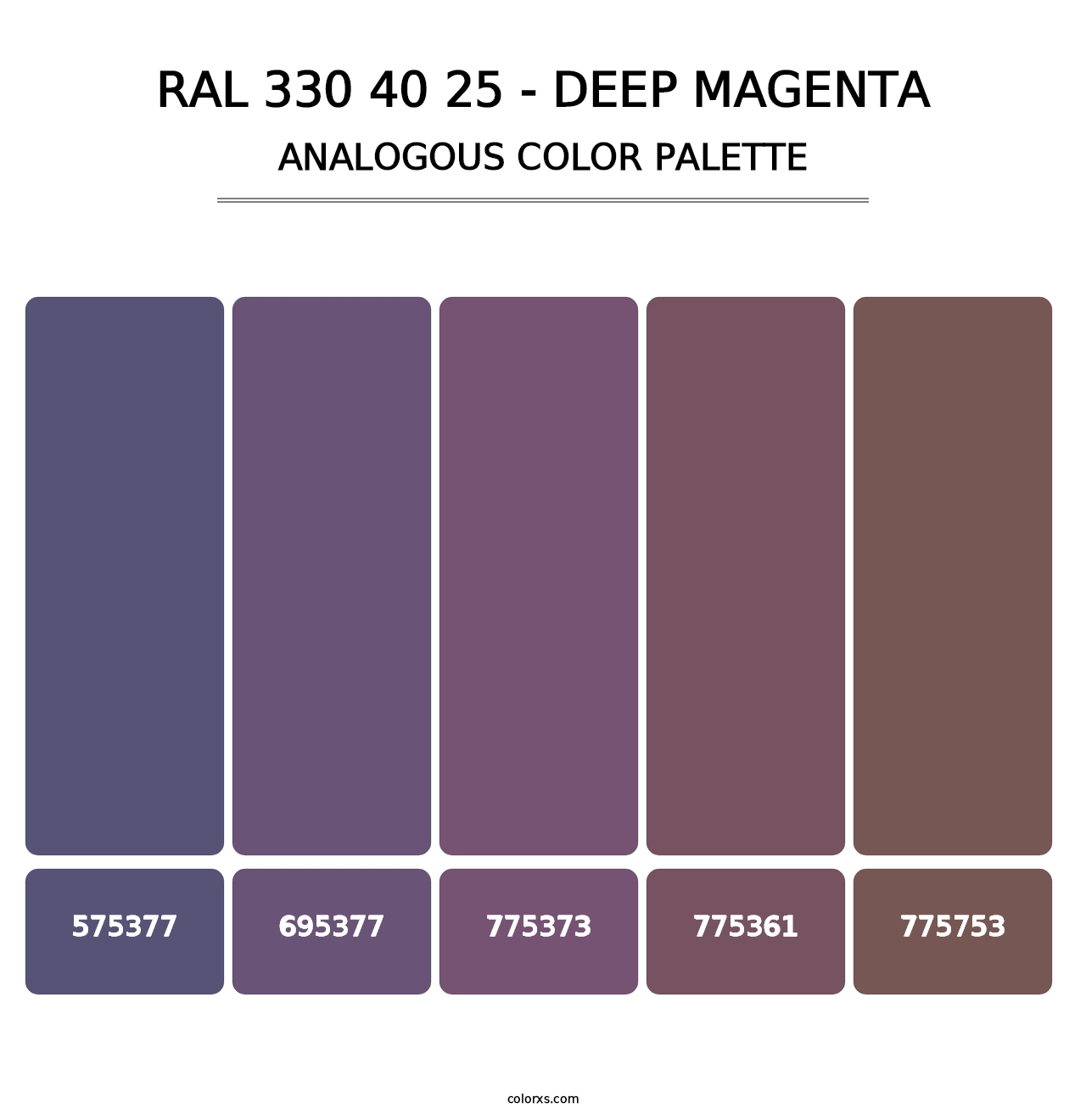 RAL 330 40 25 - Deep Magenta - Analogous Color Palette