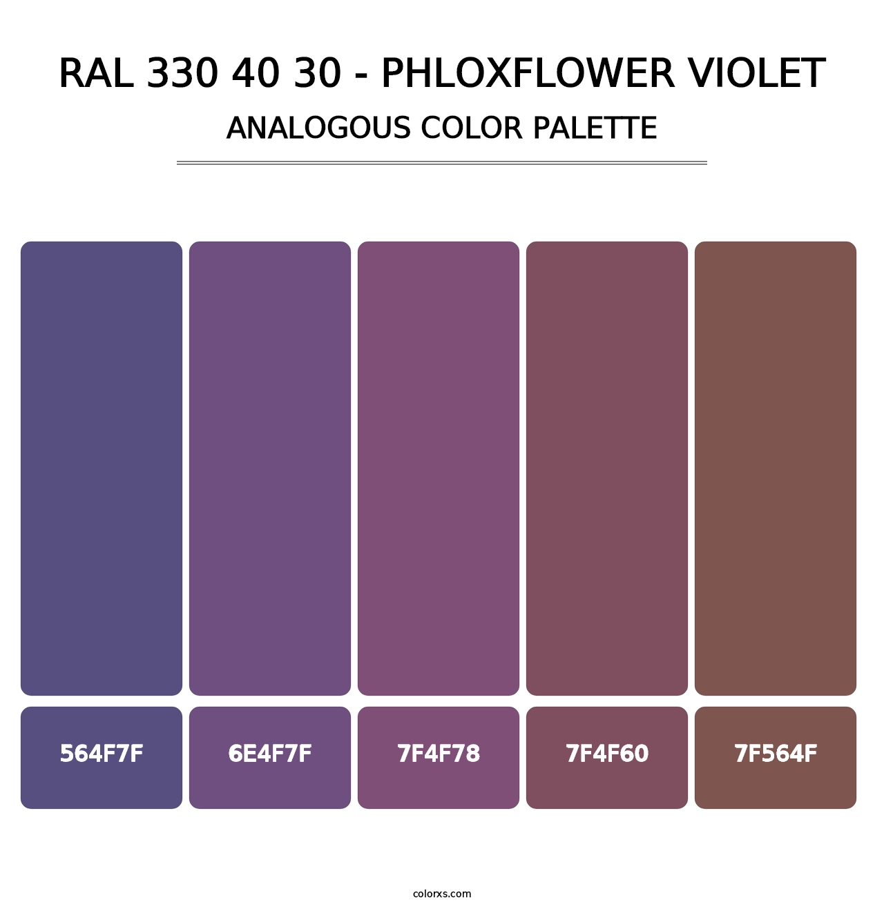 RAL 330 40 30 - Phloxflower Violet - Analogous Color Palette