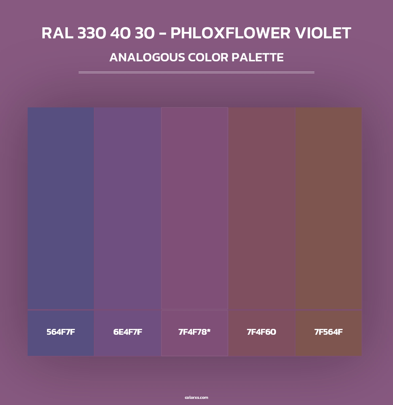 RAL 330 40 30 - Phloxflower Violet - Analogous Color Palette