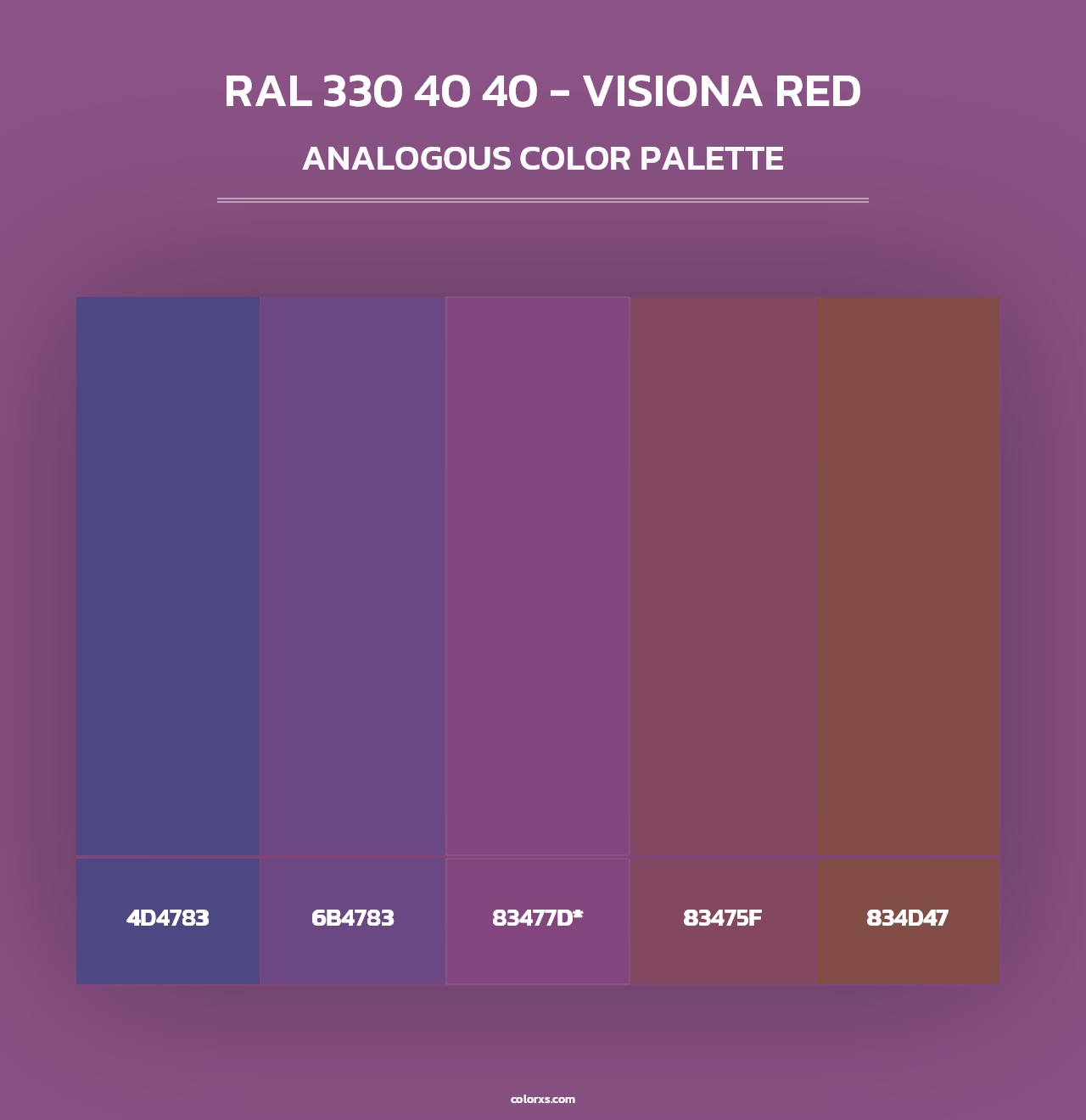 RAL 330 40 40 - Visiona Red - Analogous Color Palette